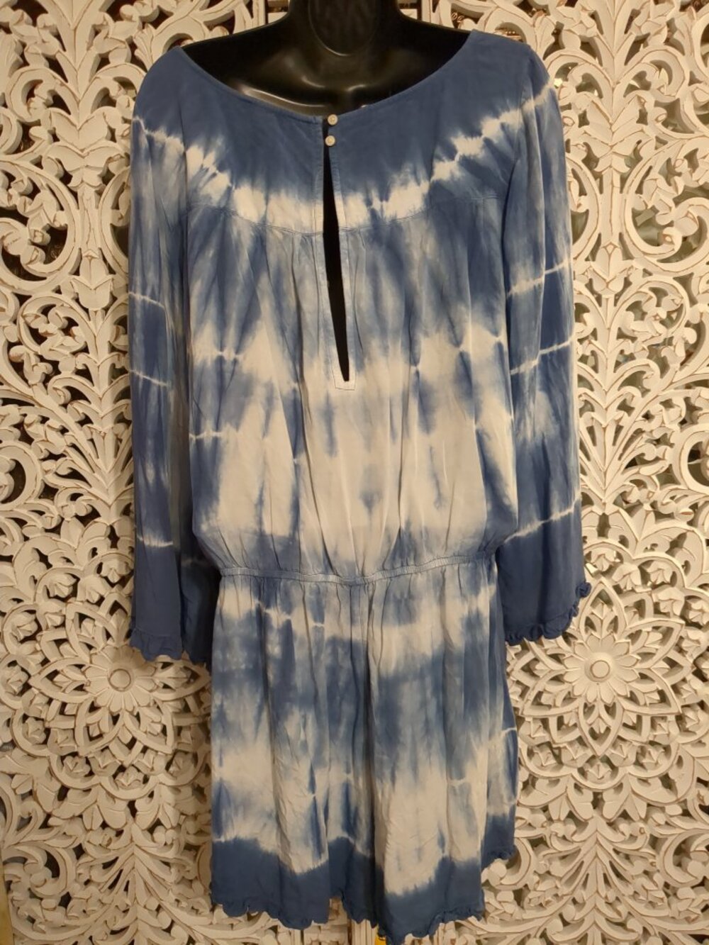 L π ππ Boho Long Sleeve Tie Dye Romper Shorts - Picture 8 of 16